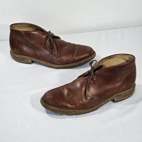 Frye Leather Brown Lace Up Oxford Chukka Ankle Boots Men's Size US 10.5 D - Picture 1 of 10